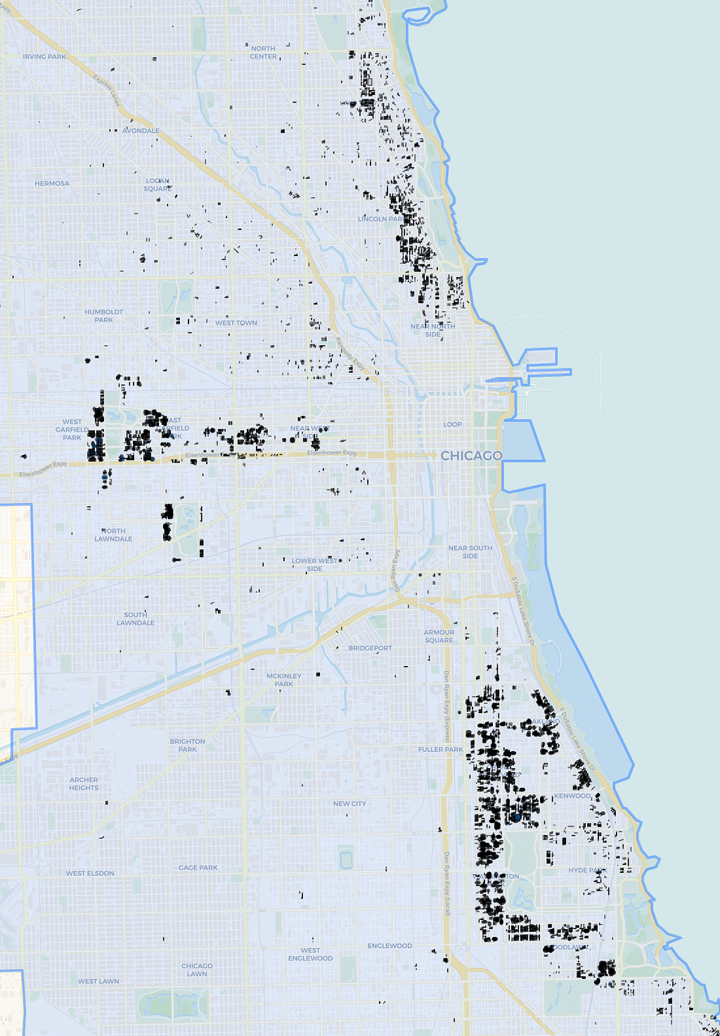 Map that shows lots that meet the Standard 6–3’s qualifications.