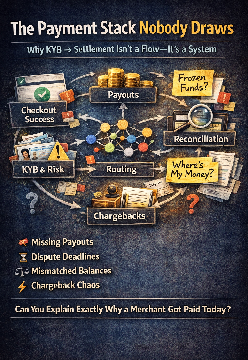 The Payment Stack Nobody Draws: Why KYB → Settlement Isn’t a Flow-It’s a System