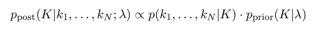 General formula for a posteriori distribution