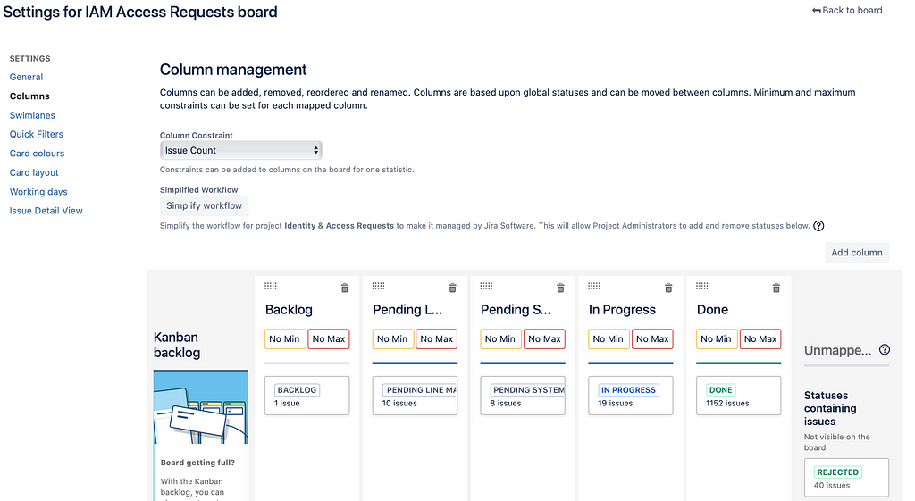 Kanban Board for Access Requests