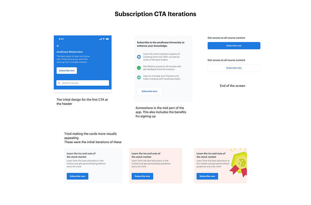 Subscription CTA Iterations