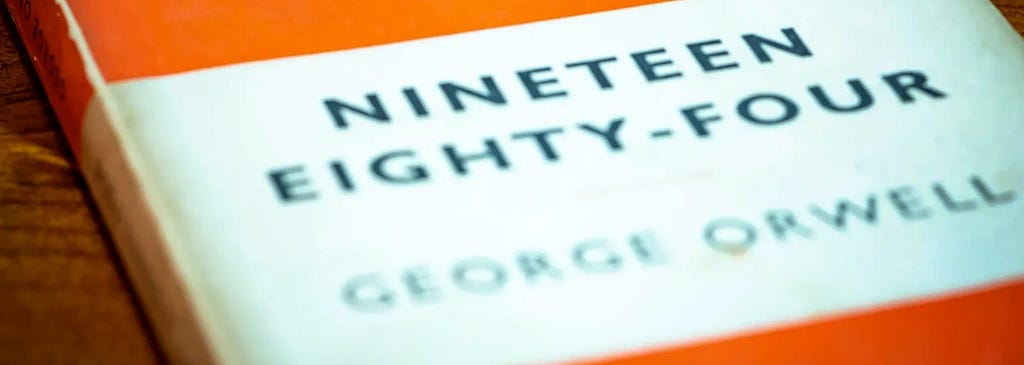 The book cover for Nineteen Eighty-Four
