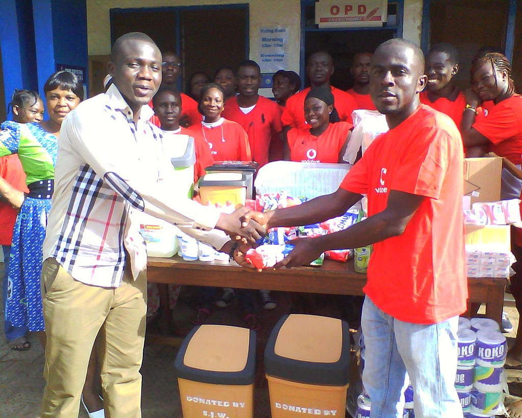 St. Joseph the Worker & GHANA News ONLINE make donation.