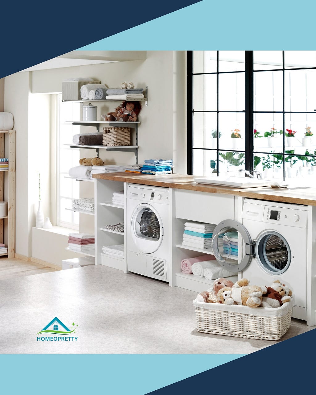 A functional laundry room equipped with a washer and dryer, providing essential laundry facilities.