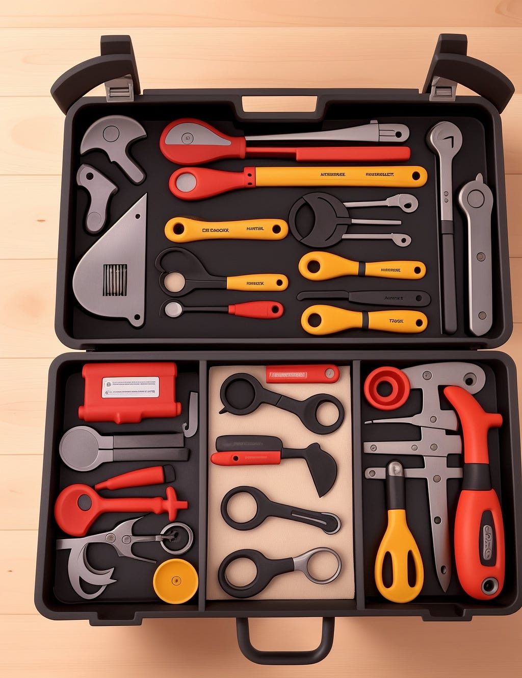 Create an image of a toolbox filled with various tools, each tool representing a resource mentioned in the article (GitHub, AppExchange, plugins). Consider adding labels to identify each tool.