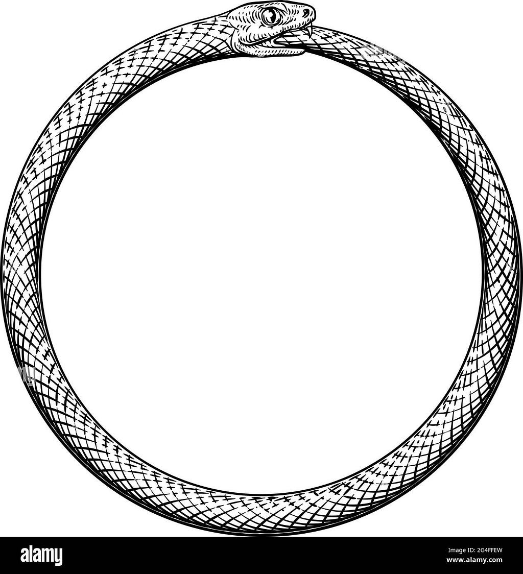 Ouroboros being a symbol of destruction and rebirth — here a synonym for history lessons ignored (again).