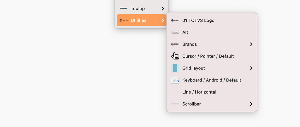 Print de exemplo com destaque na área de "utilidades" do UI Kit do PO UI.