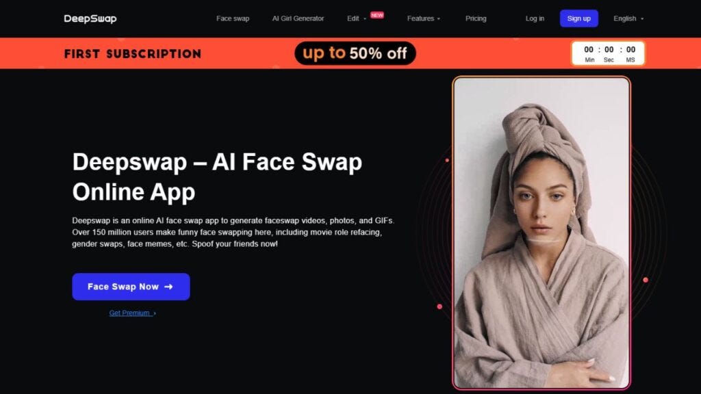 Deepswap — 14 Best Free AI Porn Generators Online 2024