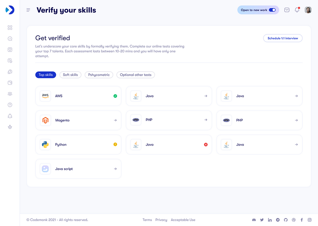 Vetting process of CodeMonk