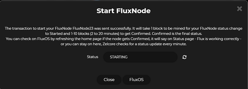 Start Flux Node