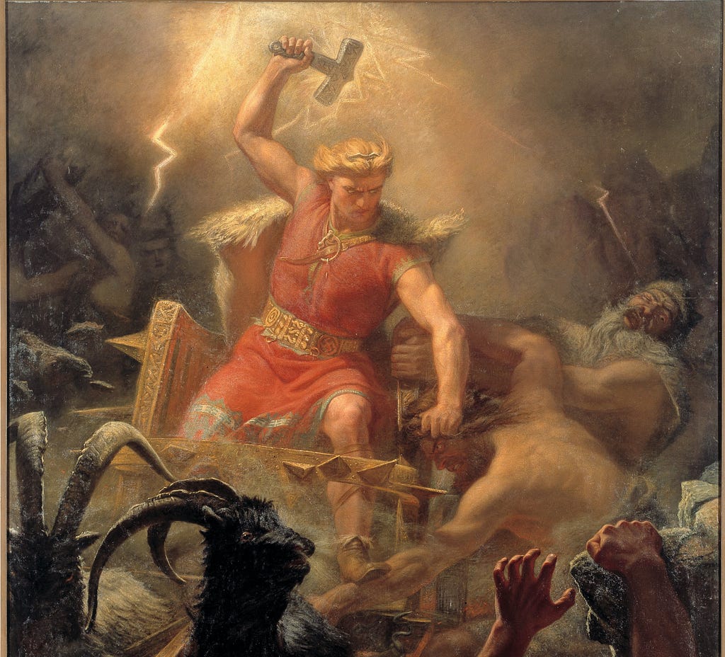 Thor’s fight with the giants (1872)