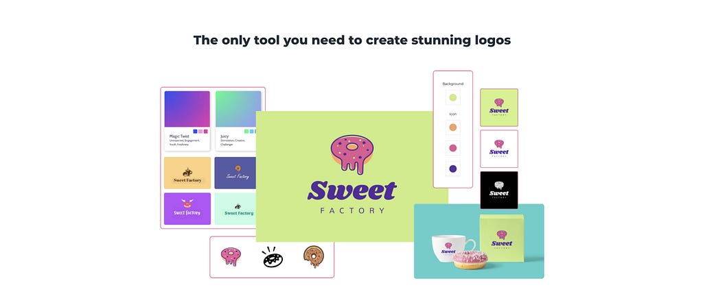 Logos and identity created with Design AI tool