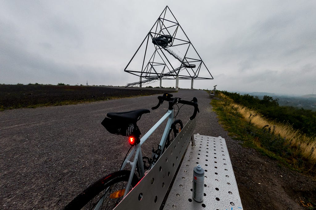 The Tetraeder installation on the summit of the waste tip Halde Beckstraße. Bottrop, Germany, July 10, 2023.