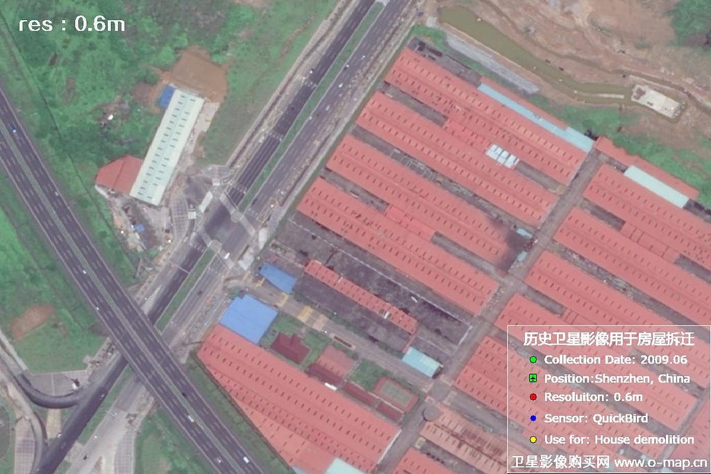 0.6m satellite images taken by QuickBird