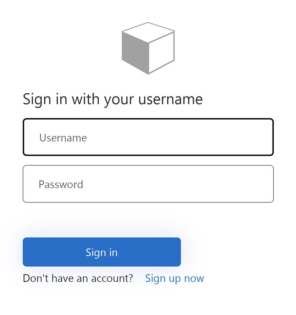 This image shows the log in form that is rendered by Azure Active Directory B2C in an Android web view.