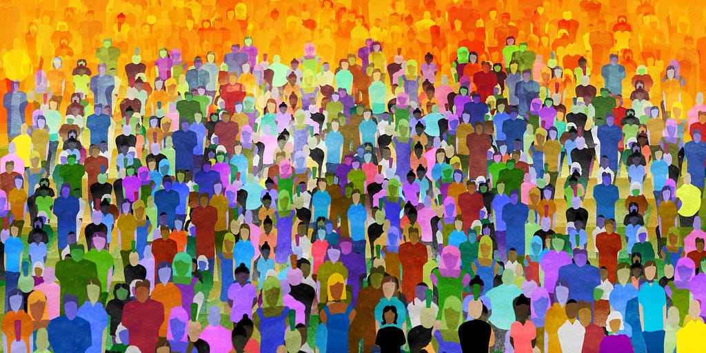 Illustration of people in a crowd