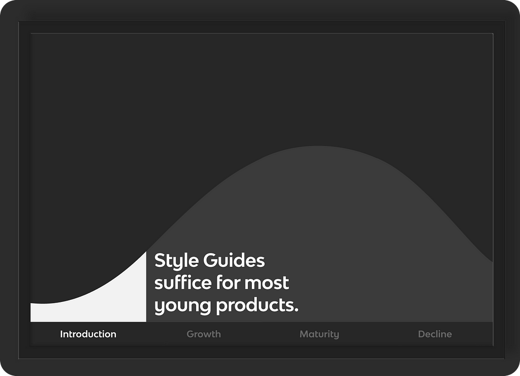 Style Guides suffice for most young products in their product lifecycle.