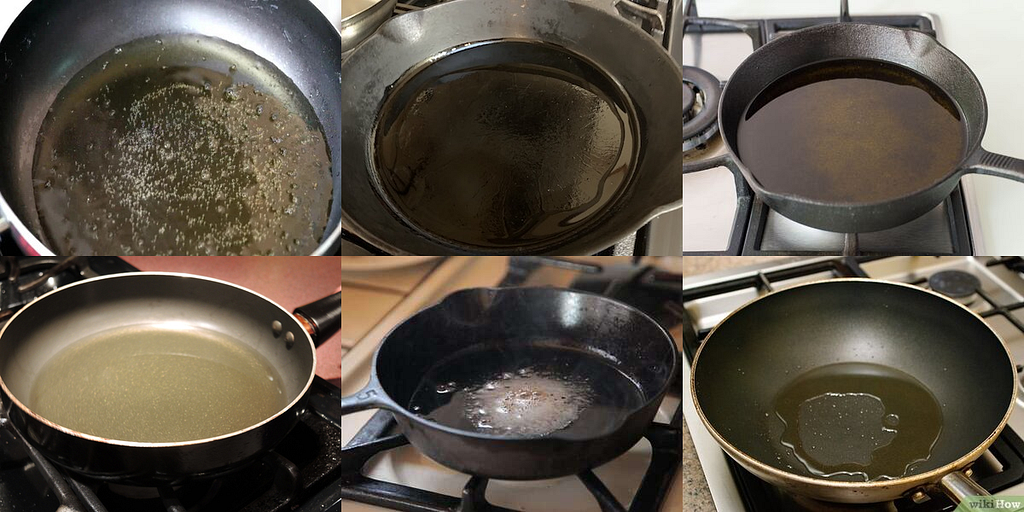 The cooking domain presents some nuanced visual recognition challenges that have placed it on the edge of capability for the last decade. Which of these pans have oil in them? It’s harder than you think. Source https://images.google.com
