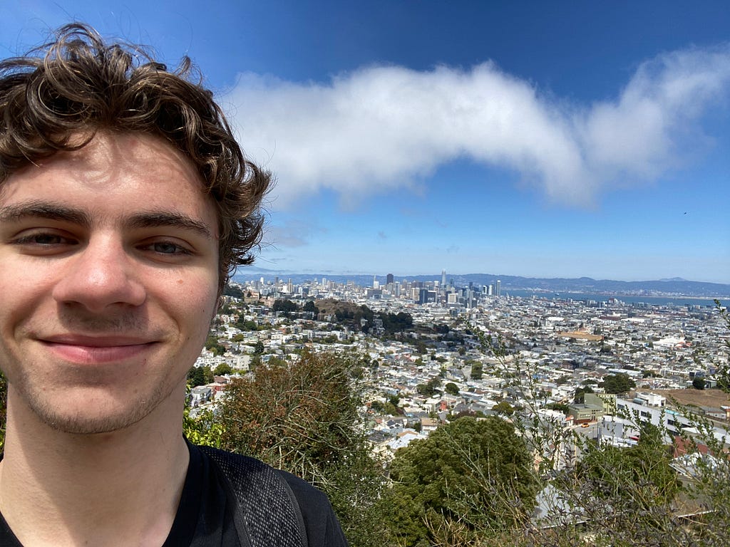 Selfie at Twin Peaks, San Francisco.
