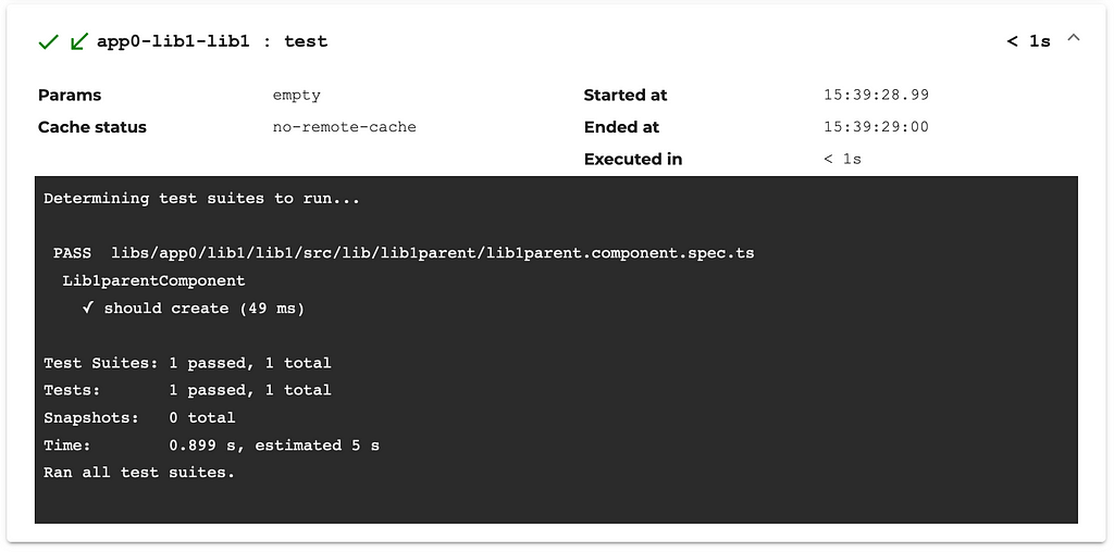 Run Details command line output details