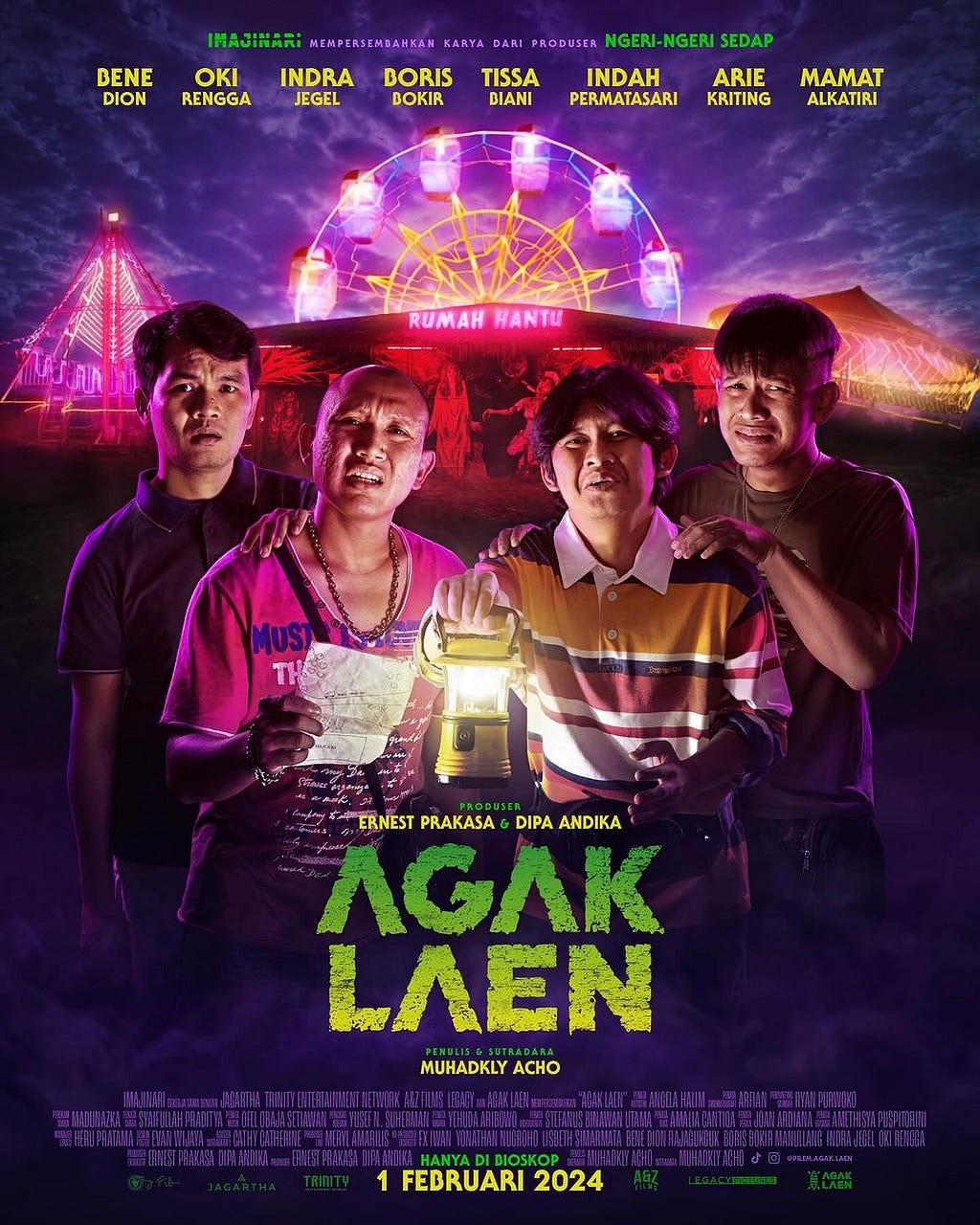 Poster Film Agak Laen menampilkan empat tokoh utama film ini.