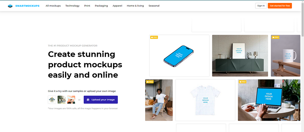 Smart Mockups can mockup generator