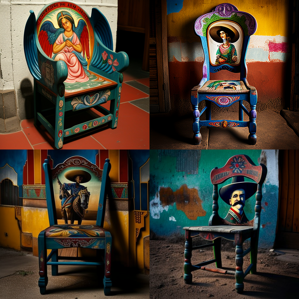chairs, mexican muralist