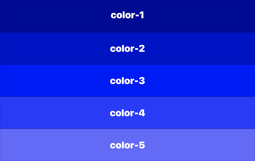 A cool color palette created using blue as the base color.