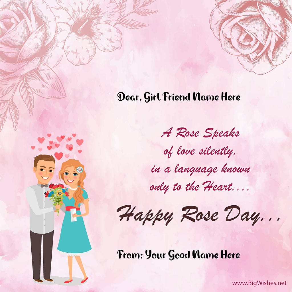 Unique Happy Rose Day Wishes Card for My Lover