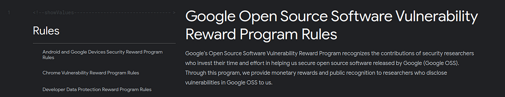 Google Open Source Software Vulnerability Reward Program Rules