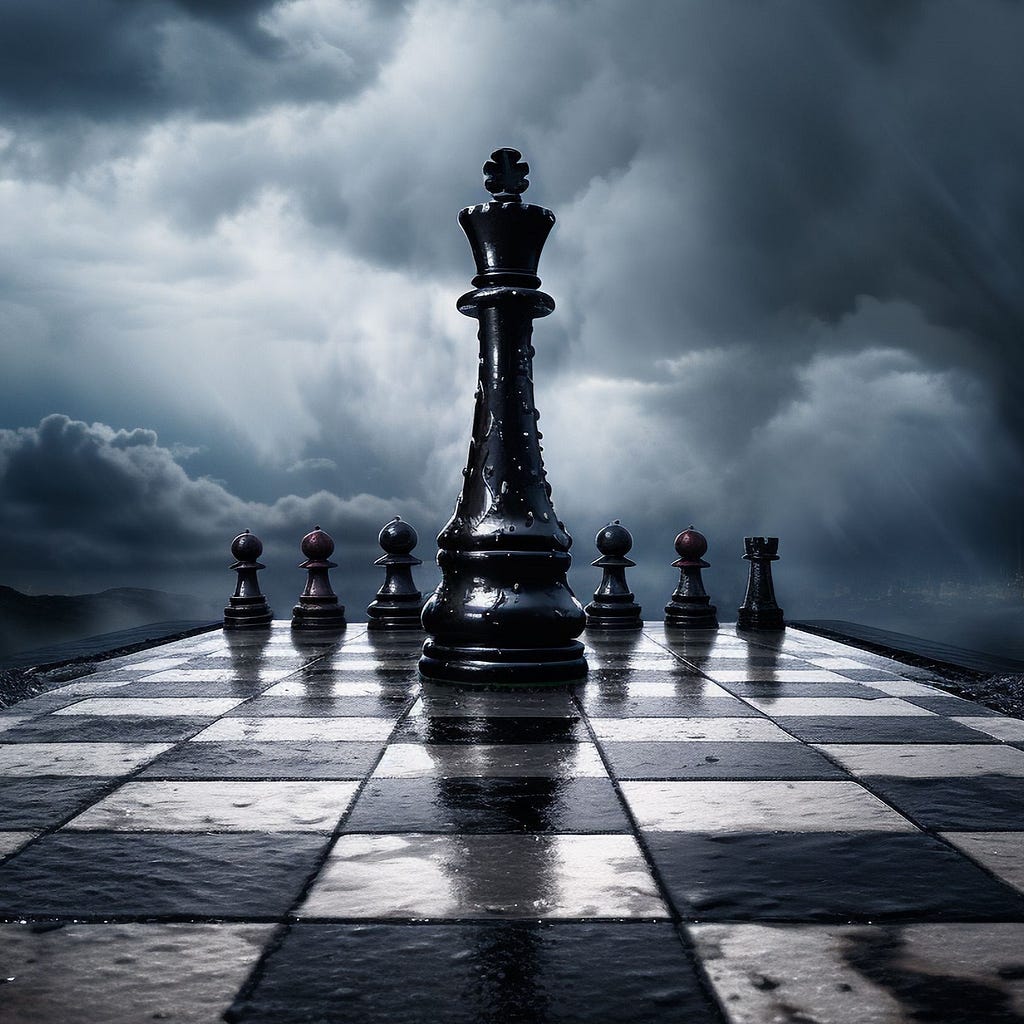 Leadership. Depicted by a chessboard and chess pieces generated by AI. From Freepik.com