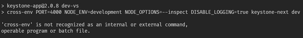 ‘cross-env’ is not recognized as an internal or external command, operable program or batch file.