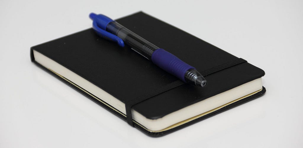 Photo of a small notebook.