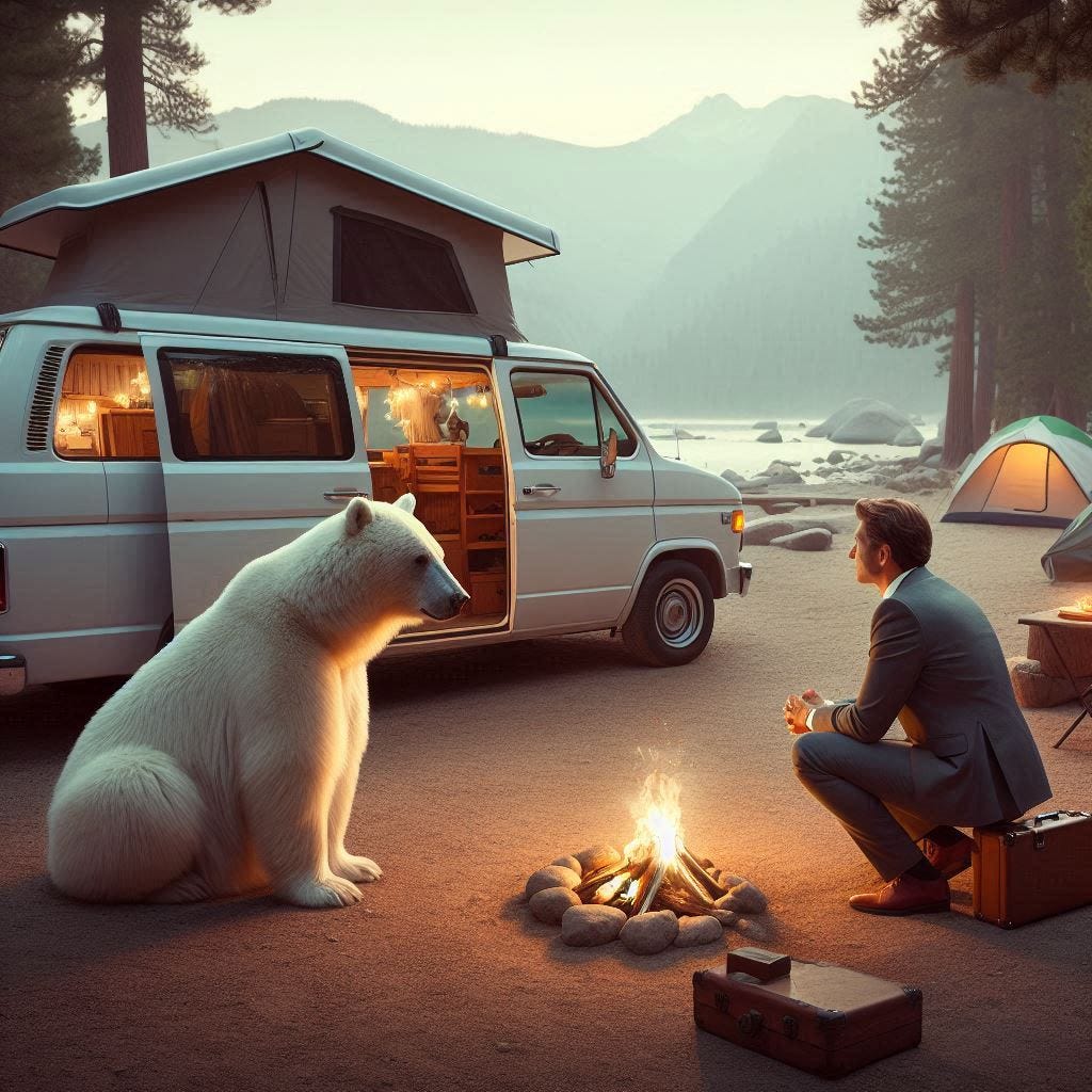 a minivan camper dressed for successful camping