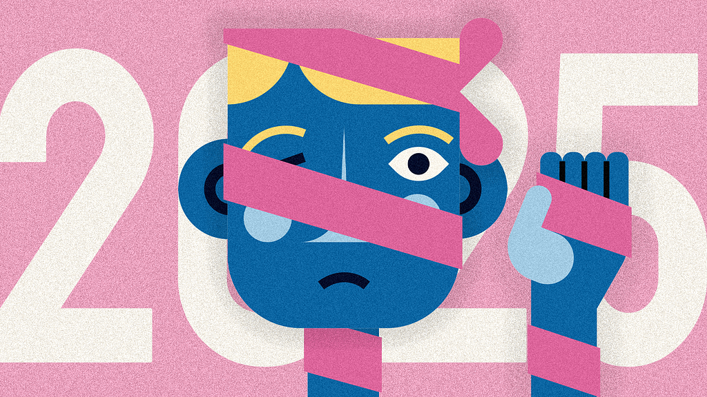 Image of a character unpleasantly gift wrapped