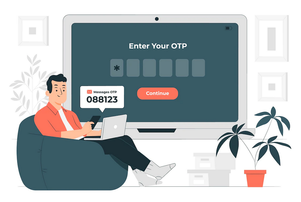 A digital art of a man entering a OTP on his laptop. #hackers #hacking #cybersecurity #awareness #passwords #passwordmanager 11 Tips to Avoid Getting Hacked — by Jonse Teopiz