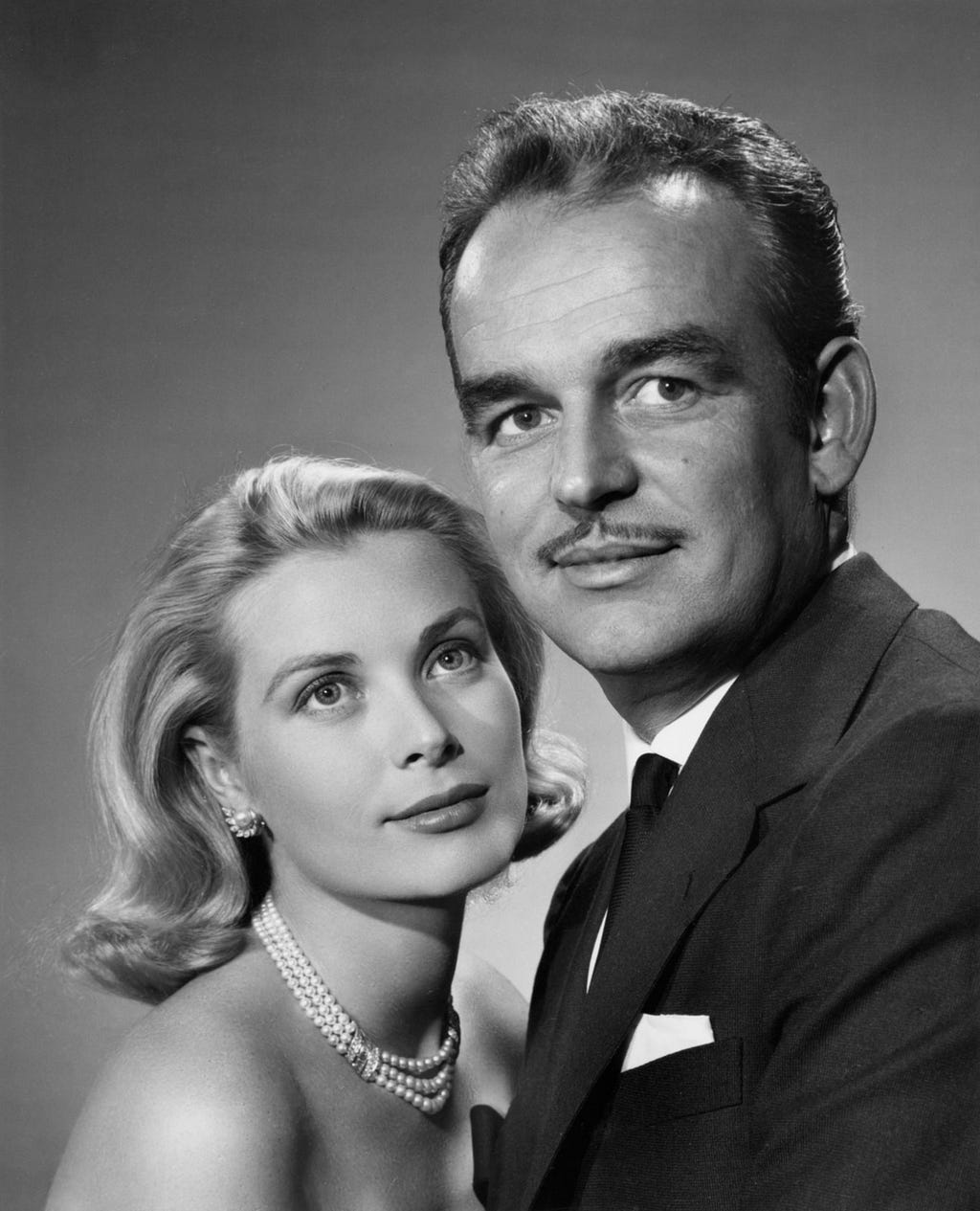 Princess Grace and Prince Rainier (note that they were actually the same height in real life)