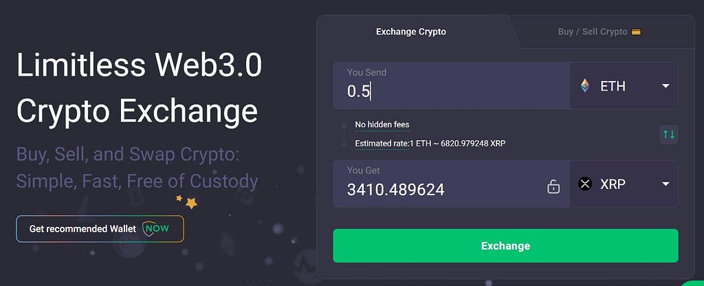 Convert ETH for XRP with ChangeNow