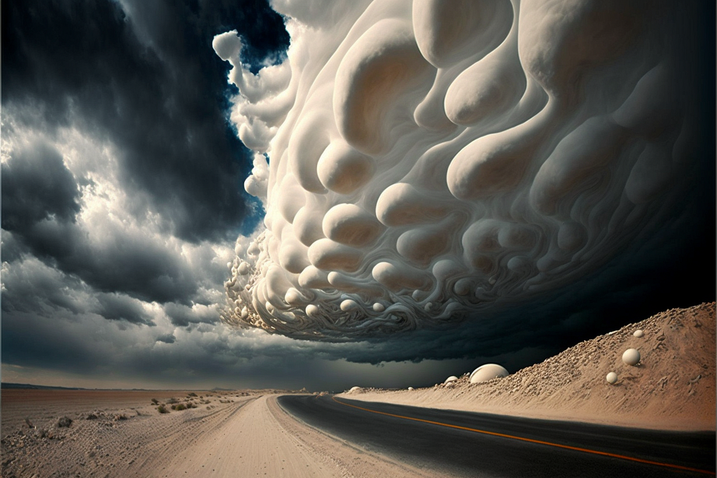 asperitas cloud over a road