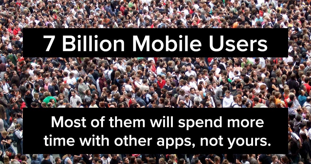Massive crowd of people. 7 billion mobile users worldwide.
