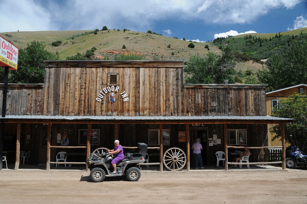 ATVs are the preferred mode of travel in downtown Jarbidge, Nev.