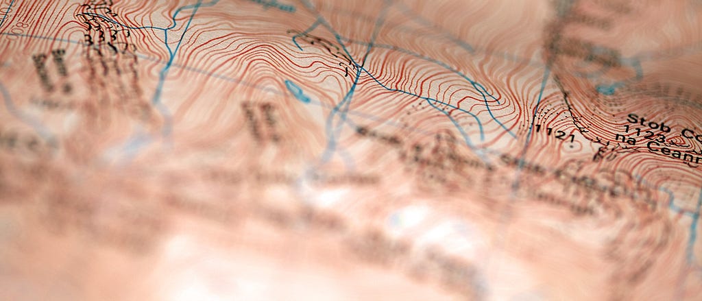 Close up of a map