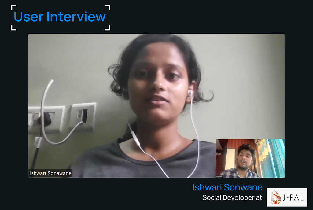 User interview on zoom call