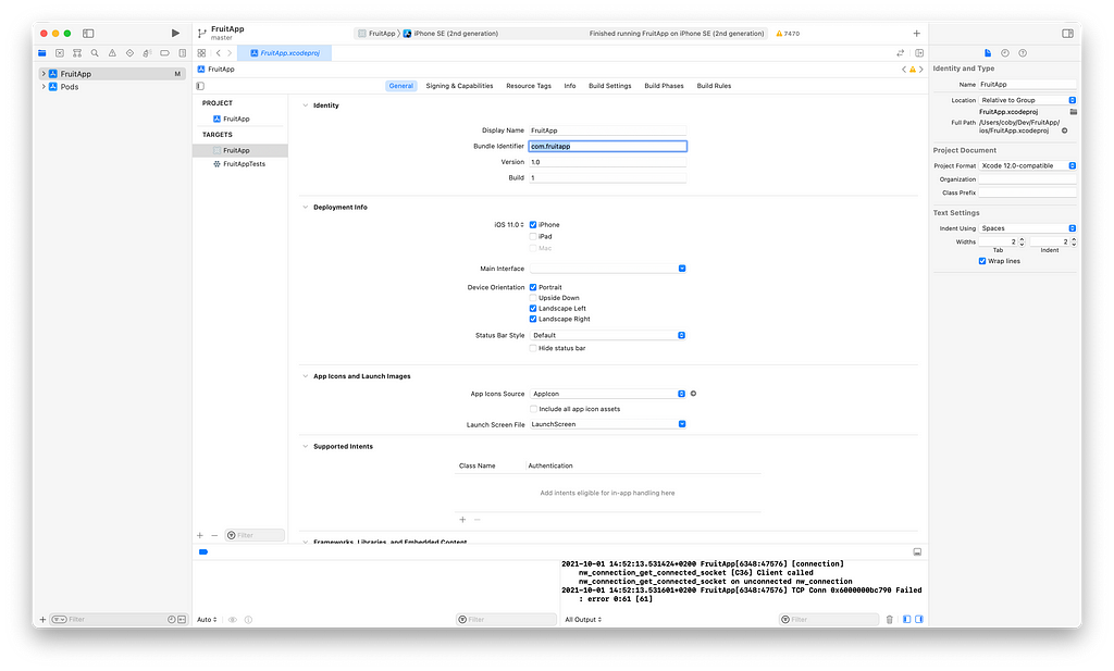 Xcode, project bundle id modification