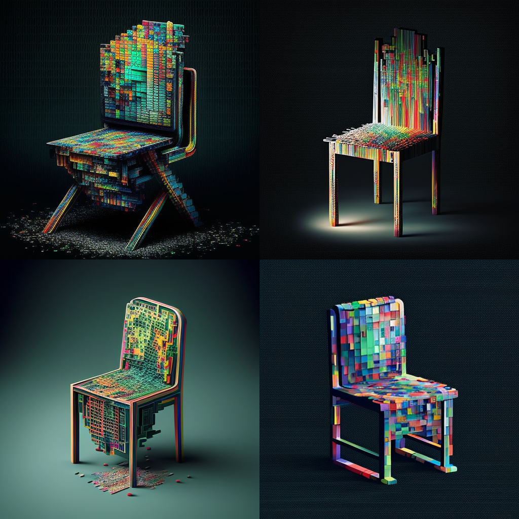 chairs, pixel sorting