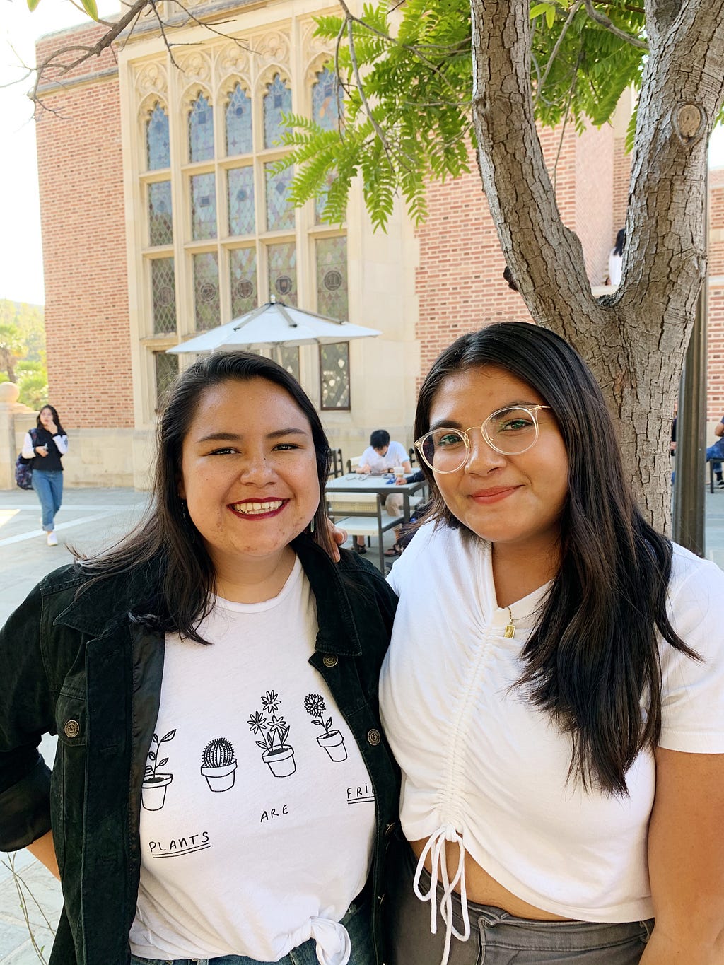 Editor-in-Chief Myrka Vega (left) and Managing Editor Angela Vargas (right) pictured at Kerckhoff patio on the UCLA campus.