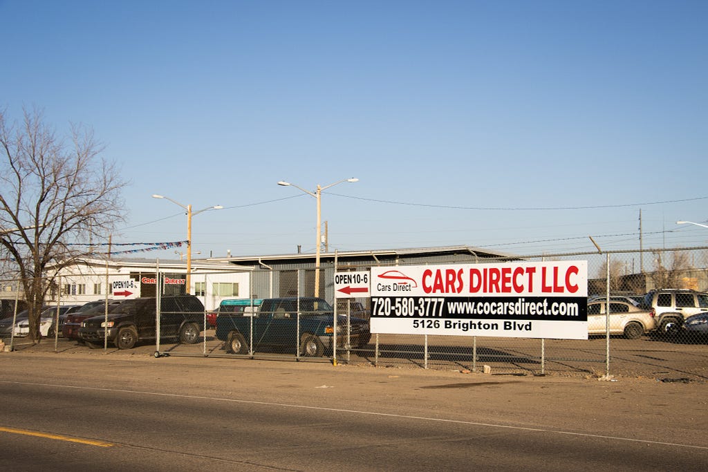 Cars Direct LLC located on Brighton Blvd near downtown Denver