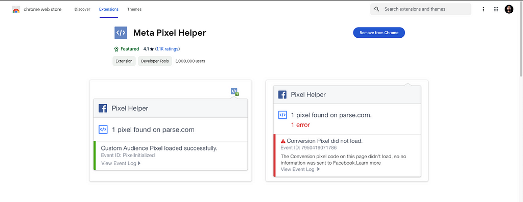 Facebook Pixel Meta Helper