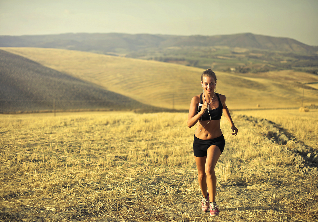 girl running smiling summer happy